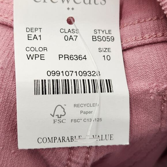 NWT Crewcuts J.Crew Mauve Corduroy Adjustable Waist Straight Leg Pants Girl's 10 - Picture 6 of 9